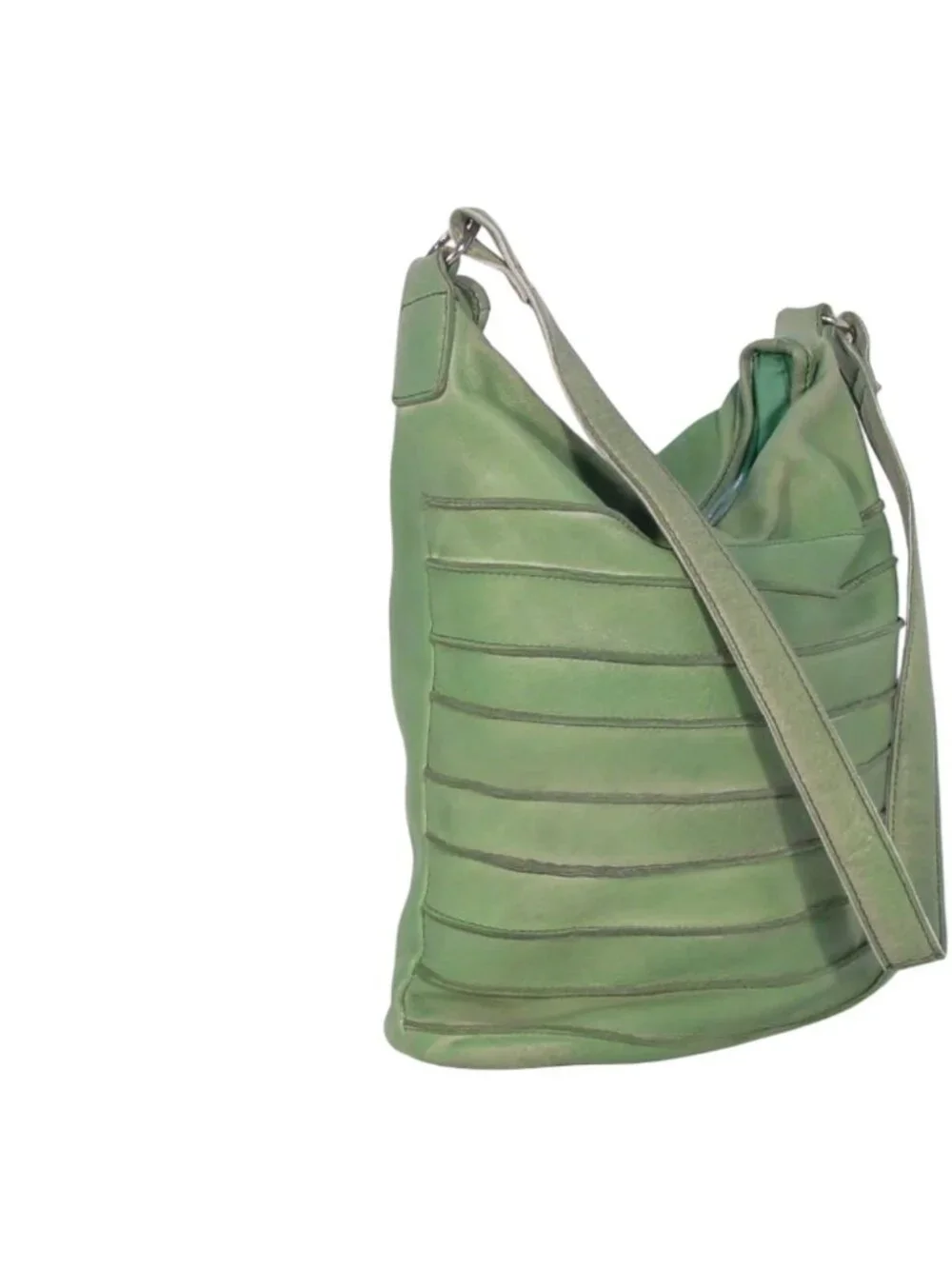 NORTHSTYLE Sheep Leather Soft Green Slouchy Shoulder Bag - Made in INDIA